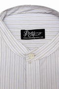 Mens Formal Stripe Shirt Band Collar