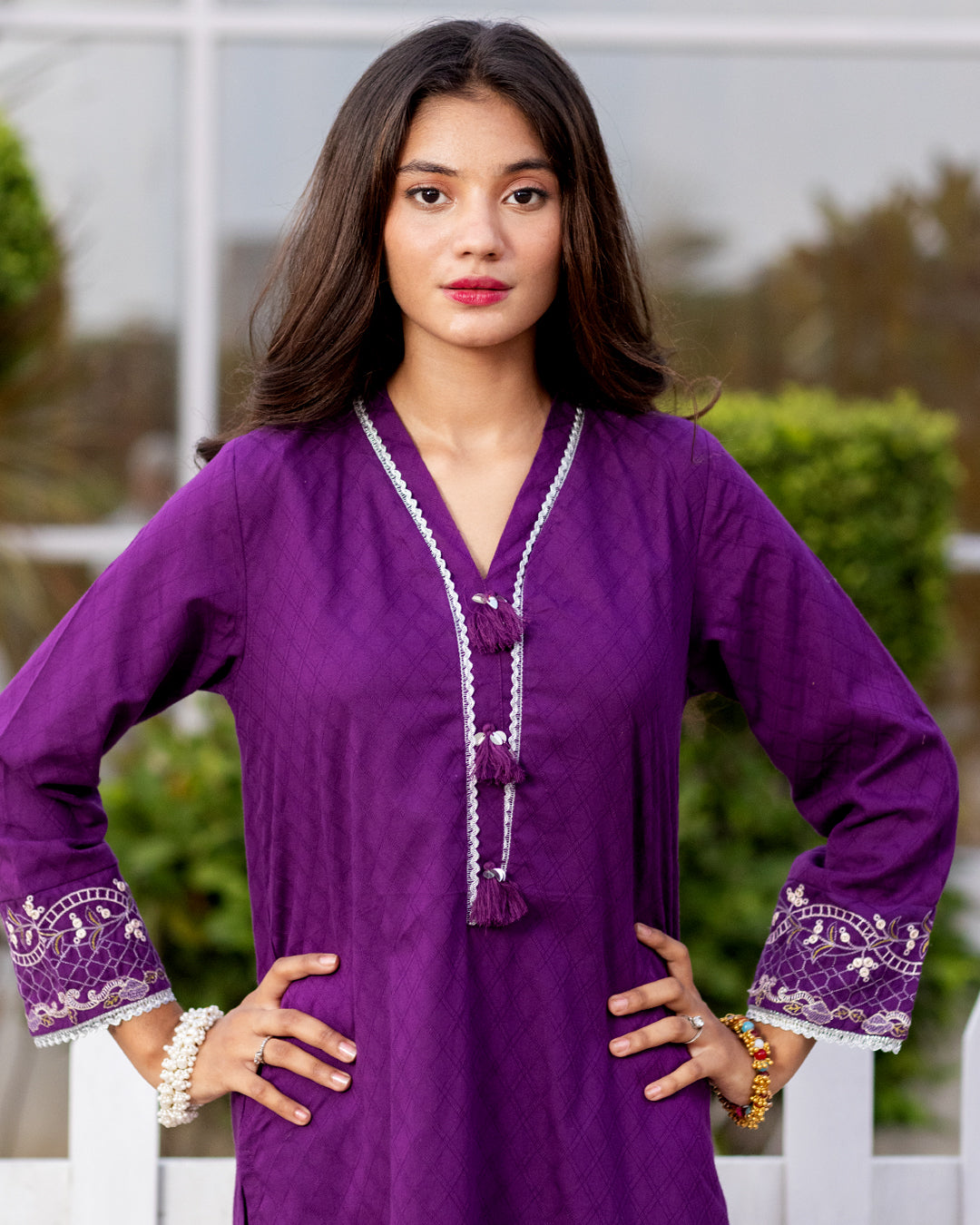 Women Embroidered 2 Pcs Suit