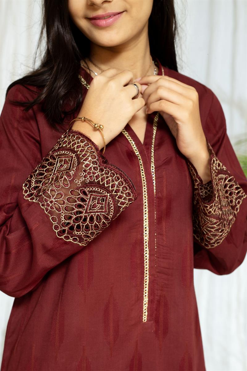 Women Embroidered 2 Pcs Suit